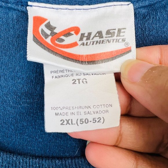 Vintage Nascar Chase Jimmie Johnson Lowes #48 Blue Men’s T-Shirt Size 2XL - Picture 7 of 9